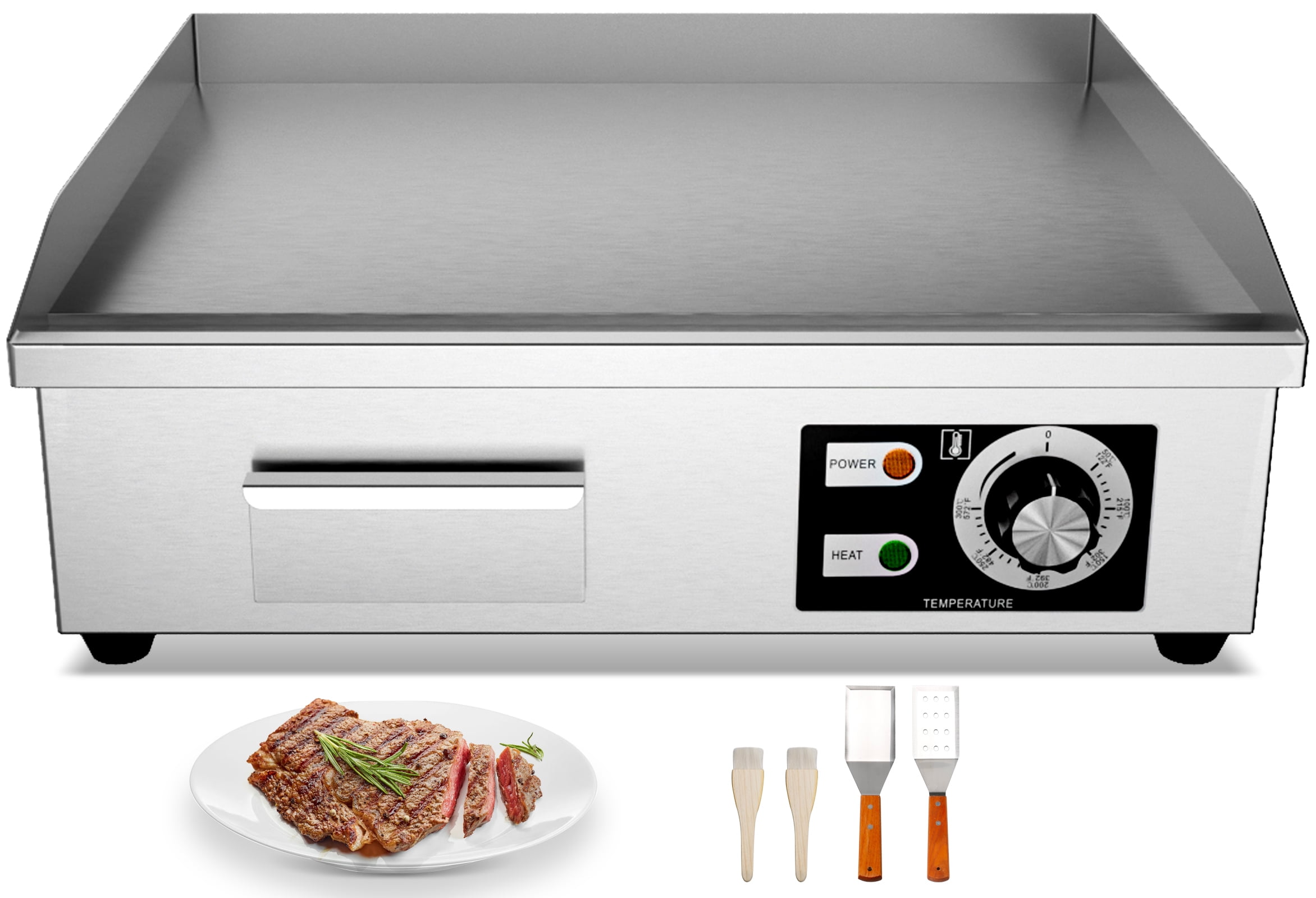 Docred 22" Electric Countertop Flat Top Griddle 110V 3000W NonStick