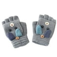 thumbnail image 2 of Unisex Warm Soft Winter Knit Gloves for Kids Boys Girls Glove with Cartoon Dog 5-10 Year, 2 of 3