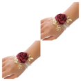 thumbnail image 4 of relayinert Réaliste Demoiselle d'Honneur Poignet Fleur pour Mariage Ensemble Vin Rouge 7 * 7 2Set, 4 of 6