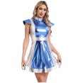 thumbnail image 3 of iiniim Tenues Extraterrestres pour Femmes Robe Mini Brillante Évasée Festival de Musique Fête d'Halloween Robe Bleu Clair G, 3 of 7