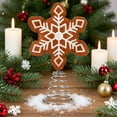 thumbnail image 6 of Christmas Gingerbread Tree Topper 13.7 Inch Ginger Bread Christmas Decor Large Snowflake Treetop Ornament for Friends Home Indoor Holiday Decoration Gift Party Decor, 6 of 6