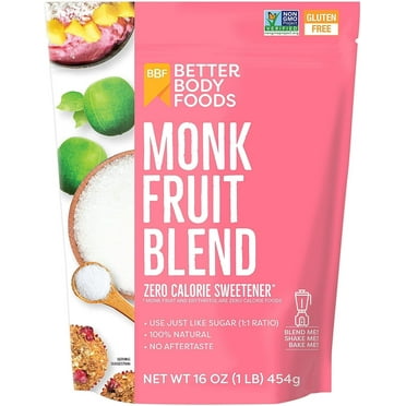 BetterBody Foods Monk Fruit Sweetener Blend, Zero Calorie Sweetener, 1lb