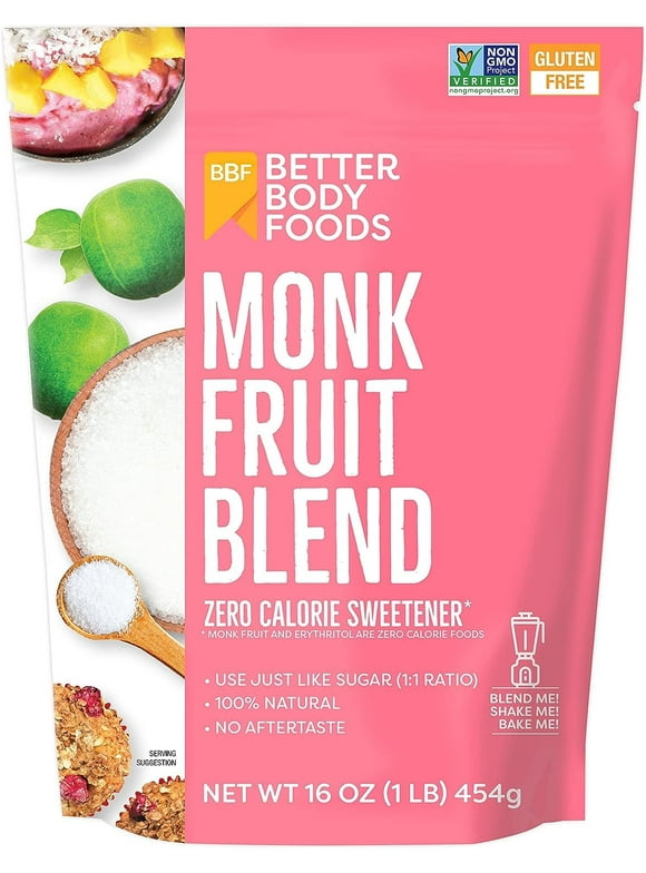 BetterBody Foods Monk Fruit Blend, Zero Calorie Sweetener, 1lb