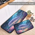 thumbnail image 6 of Kitchen Floor Mat 2 Sets Carpet Floor Mat Kitchen Mat Bathroom Mat Living Room Mat Bedroom Mat Absorbent Delicate Fabric No Ball Little Dolphins Swimming, 6 of 7