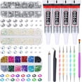 thumbnail image 1 of HSHDLDF B7000 Jewelry Glue with Rhinestones for Clothes, 4500Pcs Craft Rhinestones Gems with Clear Rhinestone Glue for Fabric with Wax Picker Pencil and Tweezers for Crafting Jewelry Making and Nail, 1 of 7