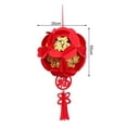 thumbnail image 6 of Tnobhg 2Pcs Chinese New Year Lantern Pendant with Blessing Words Year of Dragon Good Fortune Scene Layout Ornament Felt Fabric Red Lantern Holiday Party Home Decoration, 6 of 8