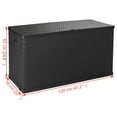thumbnail image 4 of vidaXL Garden Storage Box Anthracite 120x56x63 cm PP Rattan, 4 of 5