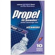 Gatorade Propel Fit Powder Grape Flavor Water Beverage Mix, 0.2 Oz., 10 Count