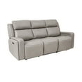thumbnail image 2 of Dual Power Reclining Sofa with HeadrestLumbar Support - Genuine Leather Living Room Couch - Light Grey, 2 of 10