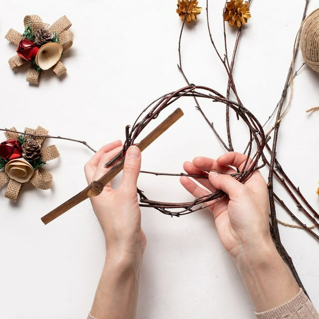 OULII 20 Pcs Wood Log Sticks for Christmas and Easter Decorations Coffee Colored 7.9Inch Long