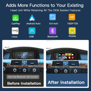 AUTOABC 8.9 Inch Linux Screen CCC System with Carplay Android auto Touchscreen HD Resolution 1920*720p For BMW 3 5 Series E60 E63 E64 E90 E91 E92 2005-2010