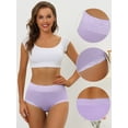 thumbnail image 3 of DARING DIVA Women's Cotton High-Lace Trim Tummy Full Coverage Brief Panties L Purple, 3 of 6