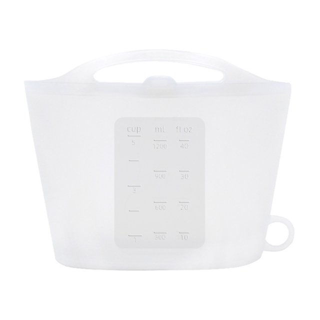 Visland 1L Silicone Storage Bag Good Seal Food Preservation Organizer Fridge Fruit Storage Pouch Microwave Steam Disinfection Bag Food Heating Bag
