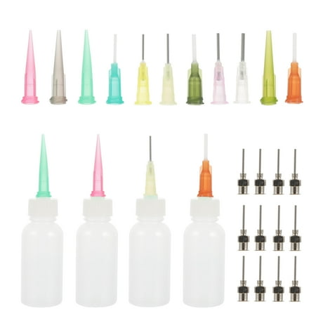 

NUOLUX 4pcs 30ml Plastic Liquid Dropper Bottles with 32 Needle Tips for DIY Craft