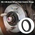 thumbnail image 2 of Unique Bargains Car Wheel Hub Centric Rings Black Polycarbonate Wheels Center Shaft Shock Absorbing Hubrings 4 Pcs OD 68.1mm to ID 56.6 mm, 2 of 7