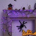Uorcsa Led Lights Halloween Vine Twig Decor Garland with Bat/ Lights