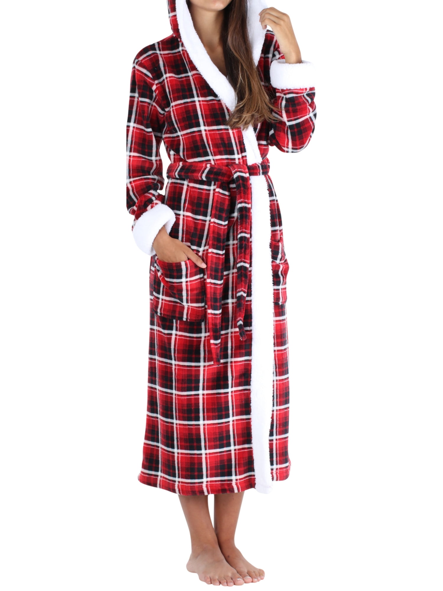 PajamaMania Women's Plush Fleece Long Bathrobes