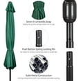 thumbnail image 5 of REKHH Patio Umbrella, 11FT Outdoor Table Market Umbrella with Push Button Tilt and Crank, Yard Umbrella with 8 Sturdy Ribs for Garden, Deck, Backyard, Pool,  Dark Green, 5 of 9
