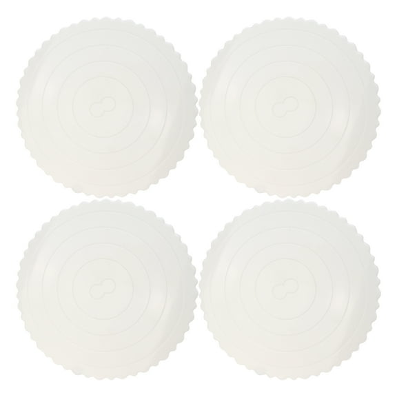OATIPHO 4Pcs White Hard Plastic Cake Liner Boards Reusable Non Stick Cake Display Base for Events