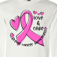 thumbnail image 4 of Inktastic Love, Care, Cure Breast Cancer Awareness Pink Ribbon Long Sleeve T-Shirt, 4 of 5