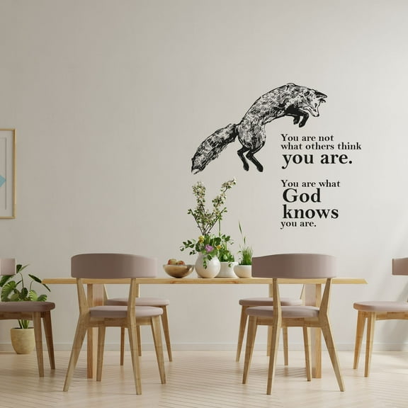 God Knows Fox Foxes Motivation Quote Animal Animals Life Quotes Wall Sticker Art Decal for Girls Boys Room Bedroom Nursery House Fun Home Decors Stickers Wall Arts Vinyl Decoration Size (30x40 inch)