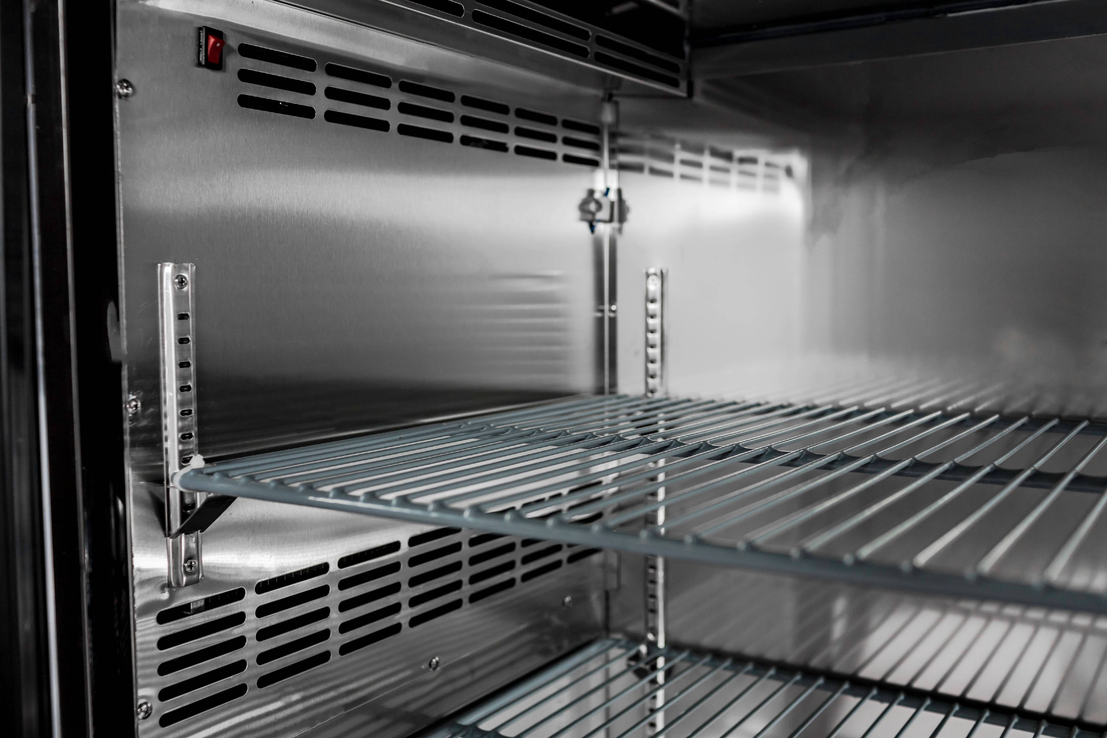 Heavy Duty Commercial Black Back Bar Cooler with 2 Glass Doors (24" depth 60" length)