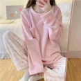 thumbnail image 4 of Pyjama pour Femme en Velours Corail à Manches Longues, Épaissi, Chandail à Enfiler, Mignon Dessin Animé, Printemps Automne, Tenue Décontractée pour la Maison, 4 of 5