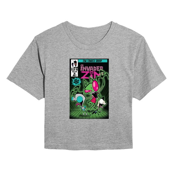Invader Zim - Comic - Juniors Cropped Short Sleeve Graphic T-Shirt
