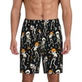 thumbnail image 1 of Kdxio Dancing Skeleton Party Print Mens Shorts, Breathable Lounge Sleepwear Set with Elastic Waistband and Pockets-4X-Large, 1 of 6