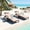 Gray, variant on YIKEMA Steel & PE Rattan Outdoor Chaise Lounge - Set of 2, Beige