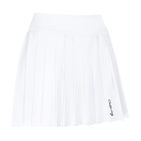 Callaway Golf Ladies 6" High Waist Solid Skort With Pleats Brilliant White Large