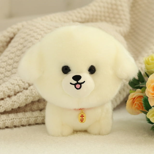 Poupée en Peluche Chiot Simulé, Jouet Chien de Compagnie Doux et Mignon, Poupée Compagnon Confortable à Câliner, Jouet en Peluche Réutilisable et Léger, Poupée à Fines Coutures Facile à Nettoyer, Peluche de Joli Décor pour la Maison, Jouet Cadeau d'Anniversaire et de Fête