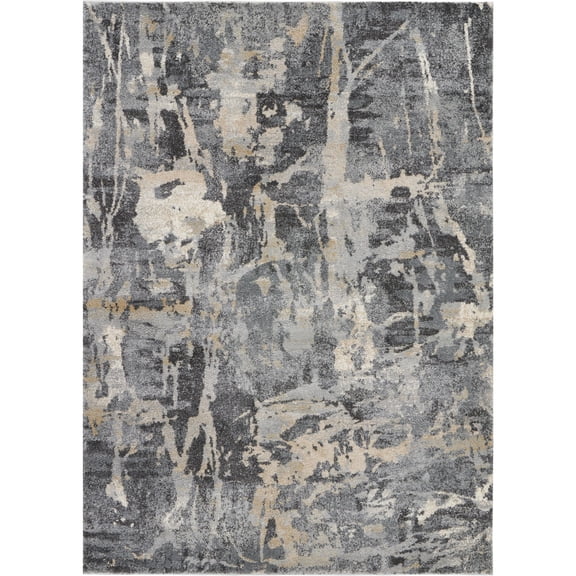 Nourison Fusion Abstract Brush Indoor Rug Grey 5'3" x 7'3"
