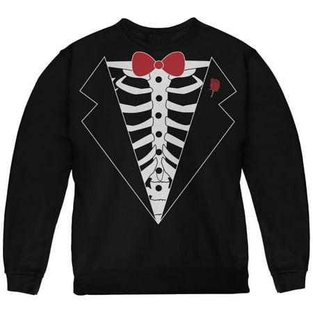 Halloween Tuxedo Skeleton Costume Black Youth Sweatshirt