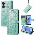 thumbnail image 2 of for Oppo A17 PU Leather Flip Wallet Case, Cute Cat Dog Cartoon Style with Card Slots Holder Phone Cover Case for Oppo A17 MG Green, 2 of 18