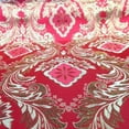 thumbnail image 3 of Metallic Floral Brocade Fabric 60" By Yard in Red Gold White Purple Blue Green (Red / Gold), 3 of 4