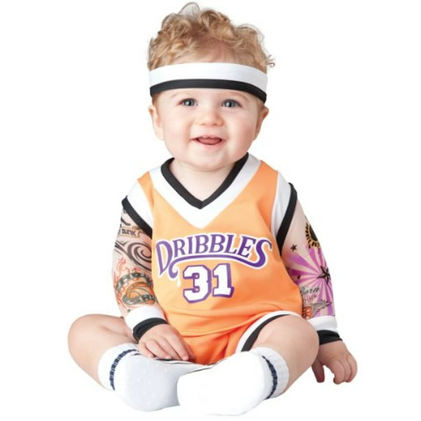 InCharacter Costumes - Babys Double Dribble Basketball Player Costume, Orange/Black, X-Small