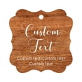 thumbnail image 1 of Darling Souvenir Personalized Paper Hang Tags Custom Text Wedding Party Gift Favor Tags -Rustic Wood-50 Tags, 1 of 1