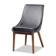 thumbnail image 3 of Baxton Studio Gilmore Modern and Contemporary Grey Velvet Fabric Upholstered and Walnut Brown Finished Wood 5-Piece Dining Set, 3 of 9