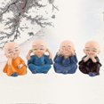 thumbnail image 5 of Four Monks Decoration- Resin Crafts Ornament, Four Little Buddha Monks Figurine Home Decoration(4pcs, Multicolor), 5 of 5