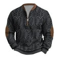 thumbnail image 2 of Sookity Big and Tall Zip Up Sweatshirts for Mens Loose Fit Long Sleeve Blosues Casual Vintage Pullover Tops Knit Polos Shirt Fashion Street Outwear Dark Gray,XXXXL, 2 of 6