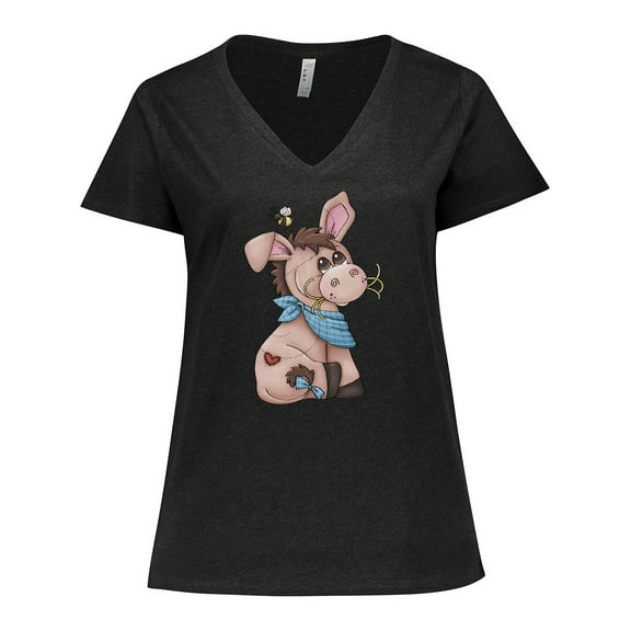 Inktastic Western Dilly Donkey Women's Plus Size V-Neck T-Shirt