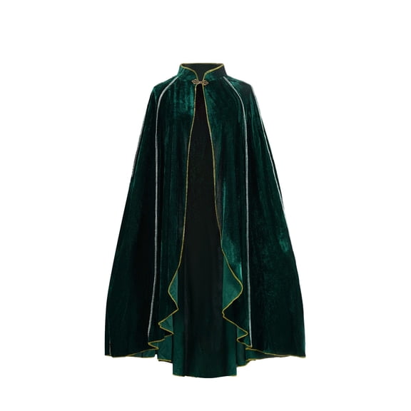 HOWPAY Halloween Capes For Adults Gold Trim Long Trench Cape Devil Wizard Robe Cloak Stage Performance Cosplay Outfit For Masquerade Party Halloween Costumes One Size