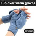 thumbnail image 2 of Guantes de invierno para mujer, 2 guantes convertibles de punto cálidos sin dedos para regalos de mujer con gorro de cubierta de manoplas, 2 of 5