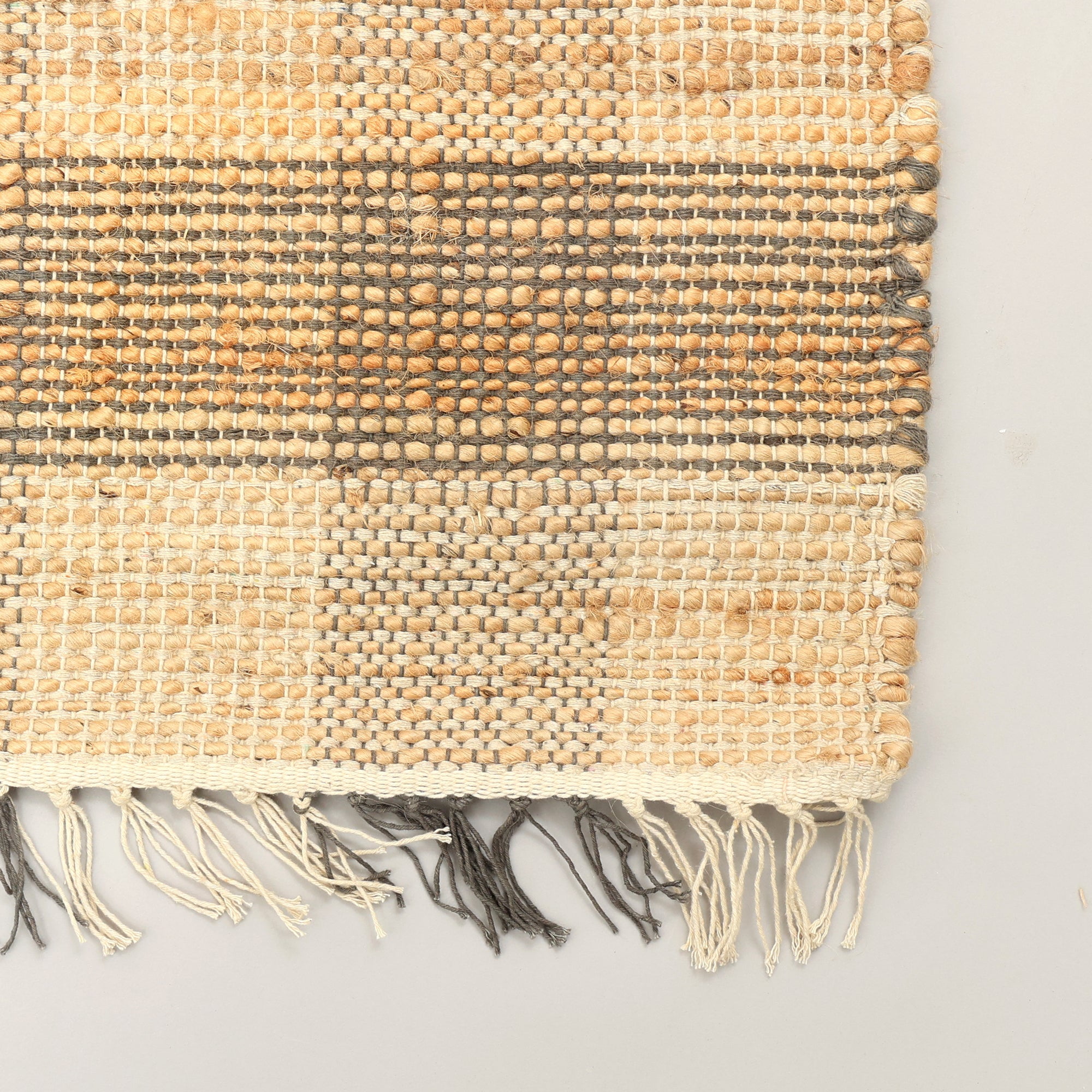Expobazaar Artisan Hand Woven Jute & Cotton Grey Plaid Rug | 5X7 ft | Eco-Friendly | Modern Home Décor | Comfortable & Stylish