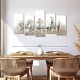 thumbnail image 3 of Elephant Stock Arabian Horses Wall Art - Horizontal Multi Panel Canvas - Living Room Wall Decor - Animal Multi Panel - White And Gray Decor - 66" x 33", 3 of 8