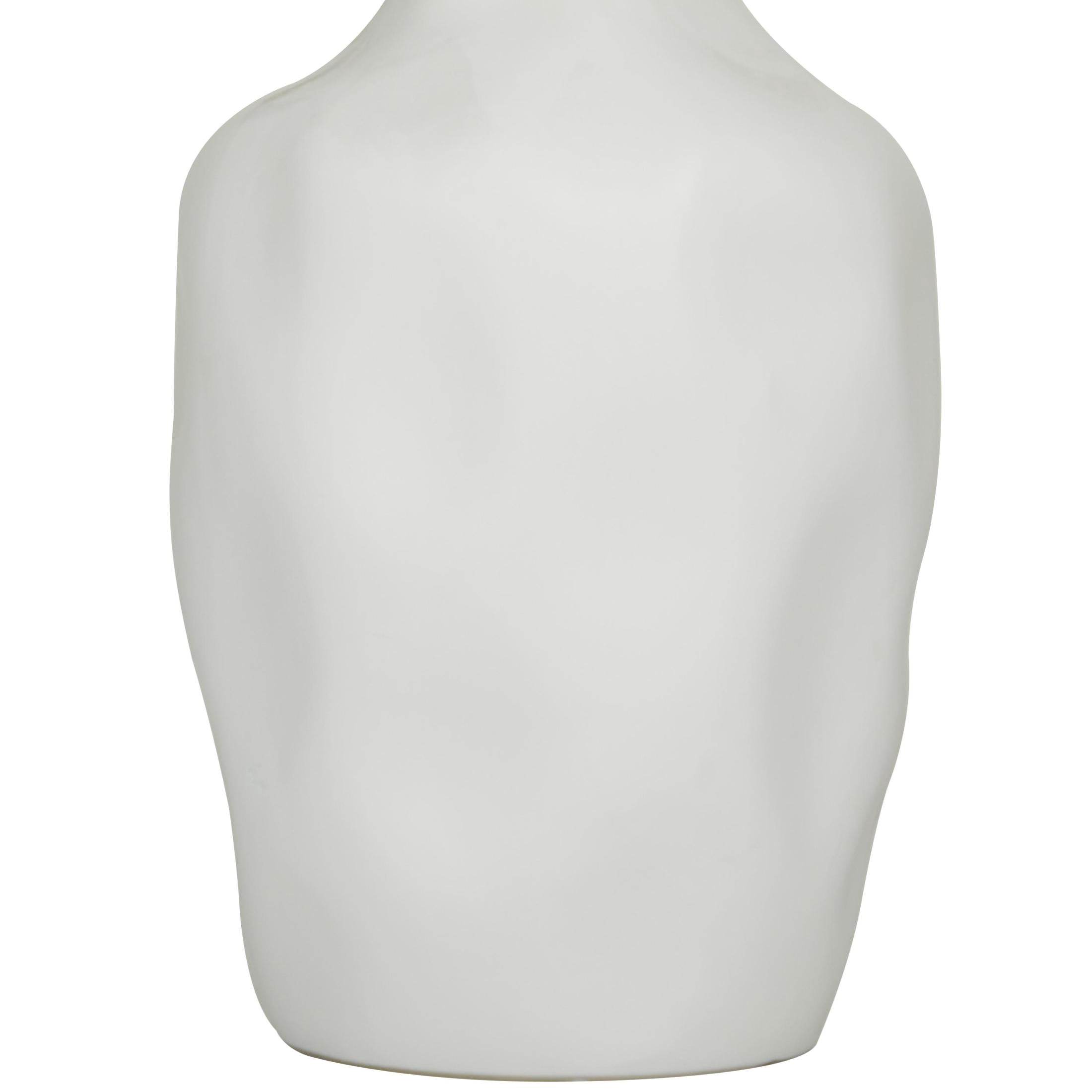 CosmoLiving by Cosmopolitan 14" Abstract Faceted White Ceramic Vase