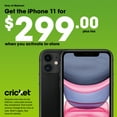 Cricket Wireless Apple iPhone 11, 64GB, 4GB RAM, Black Prepaid