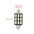 thumbnail image 2 of 8uds 42mm Blanco 5630 LED Interior Domo Luces Licencia Placa Bombillas Unique Bargains Luz del adorno del coche LED, 2 of 6