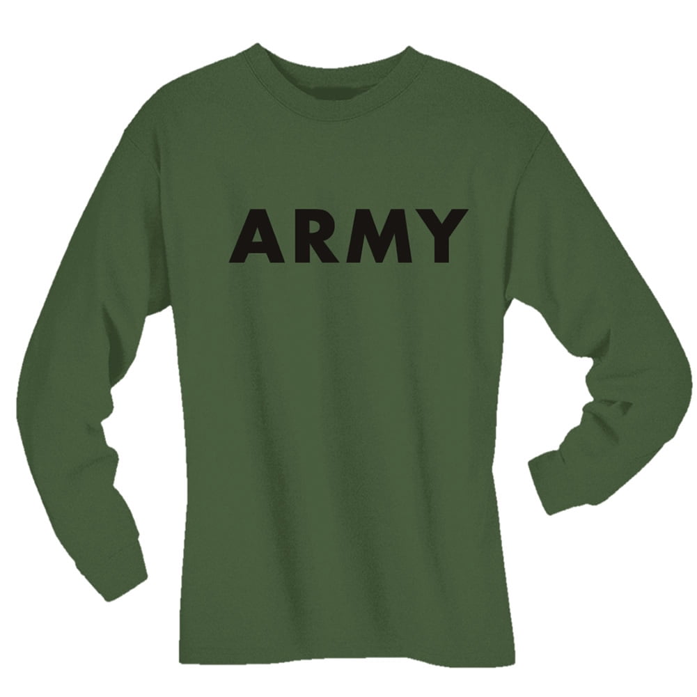 zerogravitee - ARMY Long Sleeve T-Shirt in military green - Walmart.com